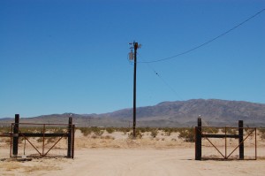 Front gates at Newt and Cathy's place east of Twentynine Palms, California.